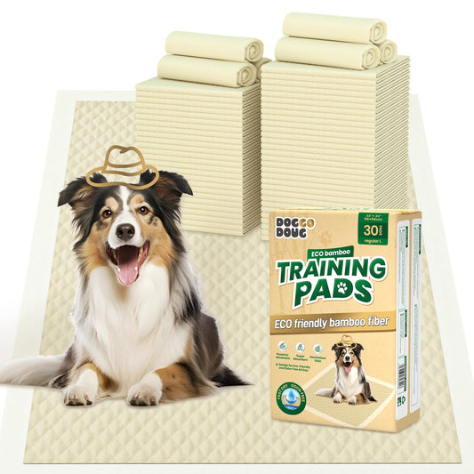 30-Pack Bamboo Puppy Pads – Leakproof, quick-drying, super absorbent pads with odor control for pets. 22 × 22 in.