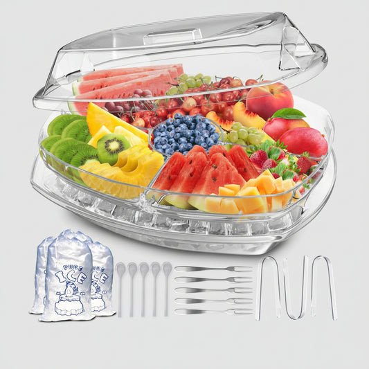 Cold Serving Tray With Ice Chamber