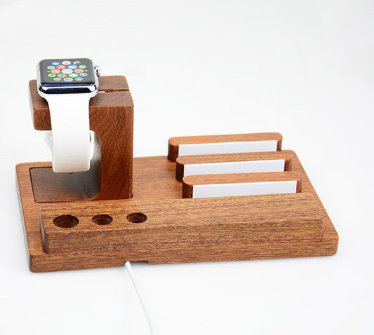 3-in-1 Bamboo Phone Stand & Wooden Charging Base